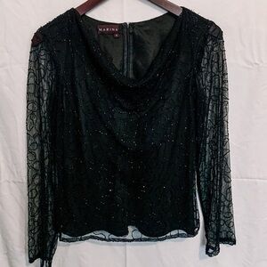 🦩2/$25 Marina / Beaded Cowl Neck Top - Size S